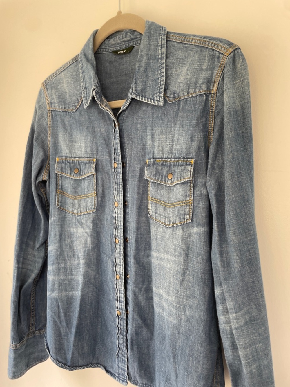 The Wren Slim Western Chambray Shirt from J. Crew No Tag measures: p2p 19” L 24” - Picture 3 of 8